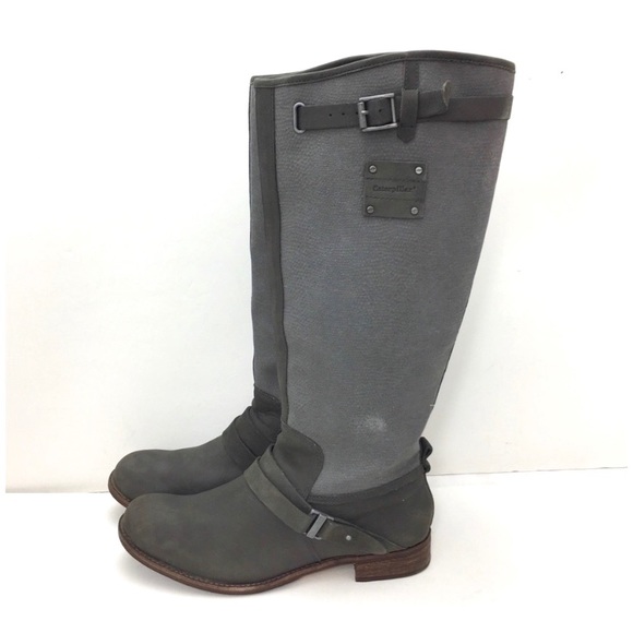 Cat Footwear Corrine leather Riding Knees High Boot Charcoal Gray - Picture 4 of 8